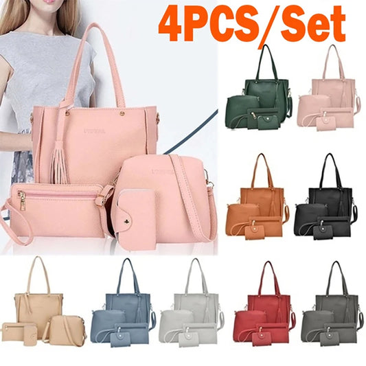 4Pcs/set Crossbody Bags Women Bag Set Pattern Leather Shoulder Bags Purse Ladies PU Crossbody Bag Bolsa Feminina Сумки Женские