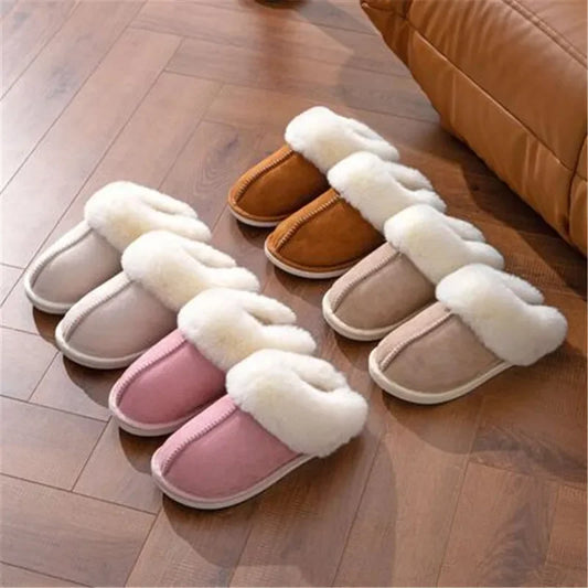 2023 New Women Indoor Slippers Warm Plush Home Slipper Anti Slip Autumn Winter Shoes House Floor Soft Slient Slides