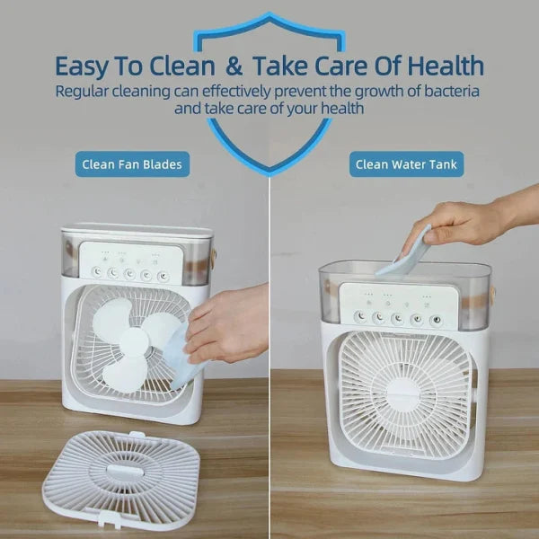 Portable Air Conditioner Fan, Usb Electric Fan With Led Night